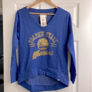 Official NBA Store Golden State Warriors V Neck Sweatshirt-Royal Blue/Small